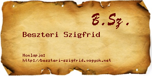 Beszteri Szigfrid névjegykártya
